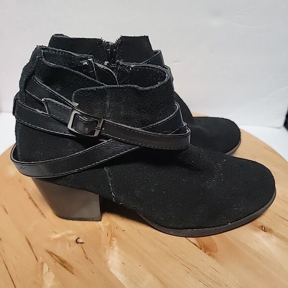 White Mountain Shoes Women's Suede Leather Boot Black Size 7M Booties - Picture 4 of 10